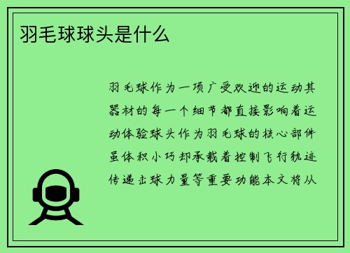 羽毛球球头是什么